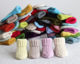 Baby socks Newborn booties Kids leg warmers Infant hand knit merino Socks in a gift box