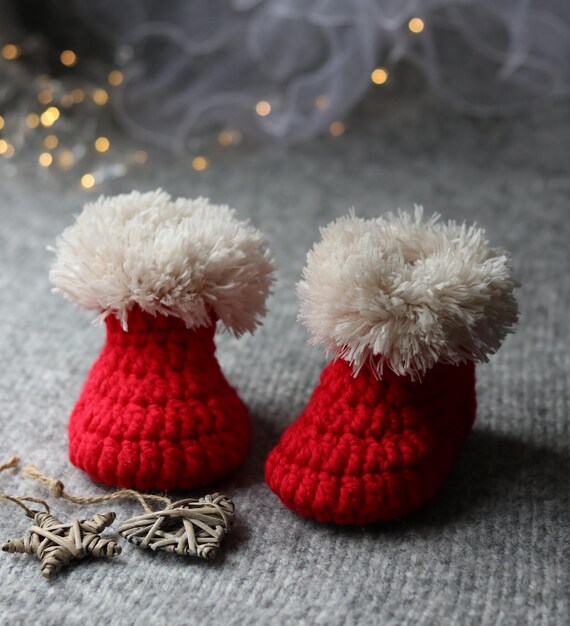 Kids Christmas Booties Santa Slippers Toddler Xmas Stocking Gift