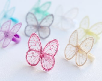 Schmetterling Haargummi: Organza Baby Haarbommel