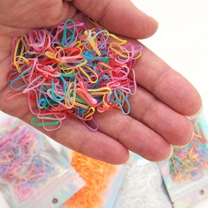 Tiny Hair Elastics- Small Clear/ Colourful Rubber Bands for Dolls & Pets