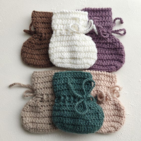 Baby Booties, Newborn Coming Home Outfit, Merino Crochet Infant Socks,  Leg Warmers