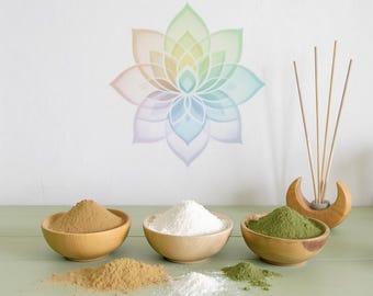 Makko Powder Alternative | Natural Incense Powder Kit – Sandalwood, Henna, Guar Gum, Arabic Gum Blend – Herbal DIY Incense Base