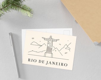 Cartolina minimalista dello skyline di Rio de Janeiro