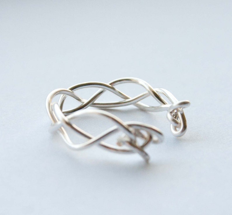 Gifts under 20 Adjustable Silver Braided Ring bridal gifts