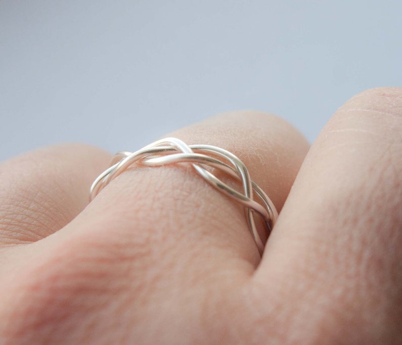 Gifts under 20 Adjustable Silver Braided Ring bridal gifts