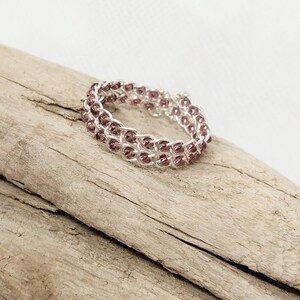 Amethyst and Silver Braided Ring, Celtic Jewelry, Wire Wrapped Ring