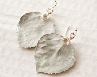 Silver Aspen Leaf Earrings, Nature Earrings, Colorado Jewelry