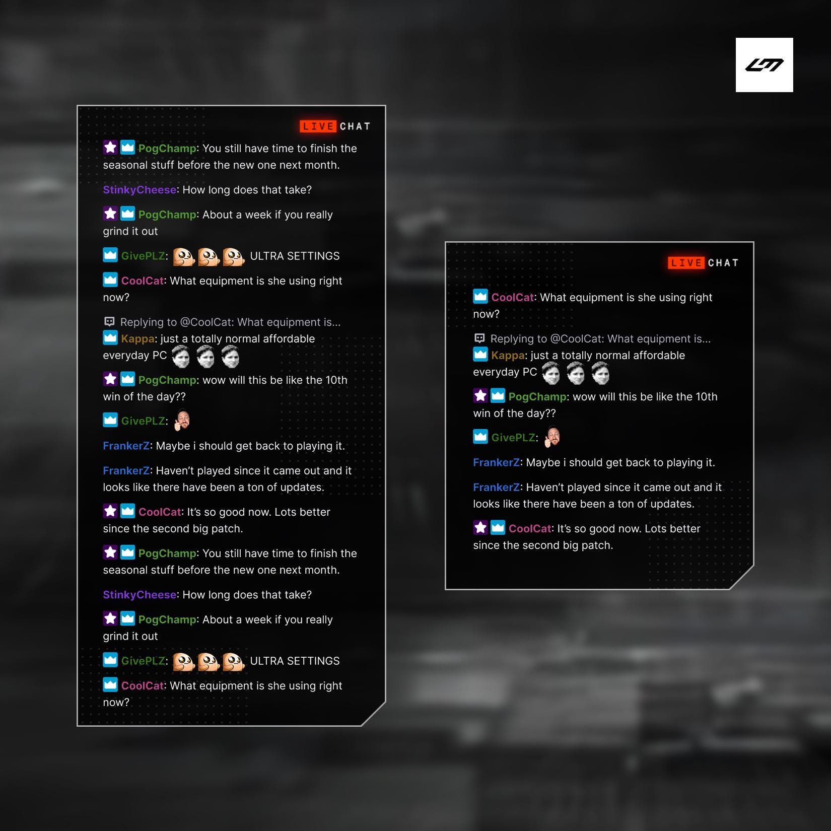 Tech Warfare Chat Box Overlay – Orange & Black Tactical Stream Chat ...