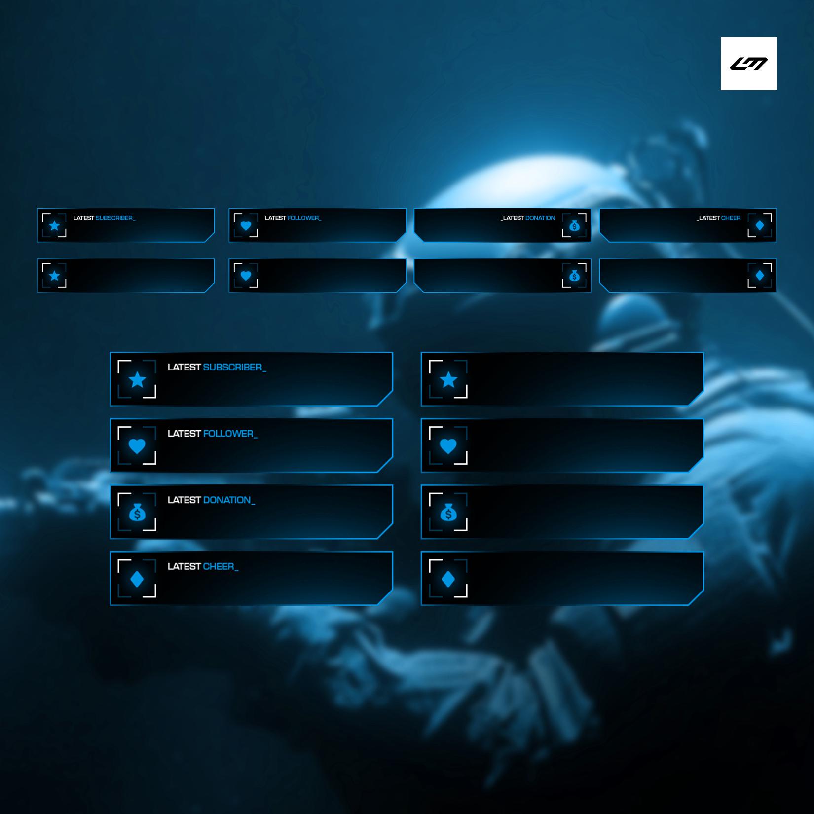 Ops Streaming Covert Ops Stream Overlay Pack – Blue & Black Tactical Animated Bundle ...
