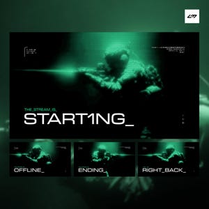 Escenas de transmisión de operaciones encubiertas: paquete de escenas tácticas en negro y verde (4 piezas)