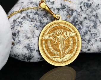 Collana Arcangelo Uriel - Angelo della Saggezza e Ciondolo di Luce Divina / Regalo di Gioielli Talismano Spirituale