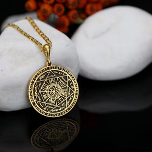 Seven Archangels Sigil Necklace: Engraved Angelic Protection Amulet