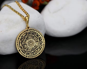 Sieben Erzengel Siegel Halskette: Graviertes Engel Schutz Amulett