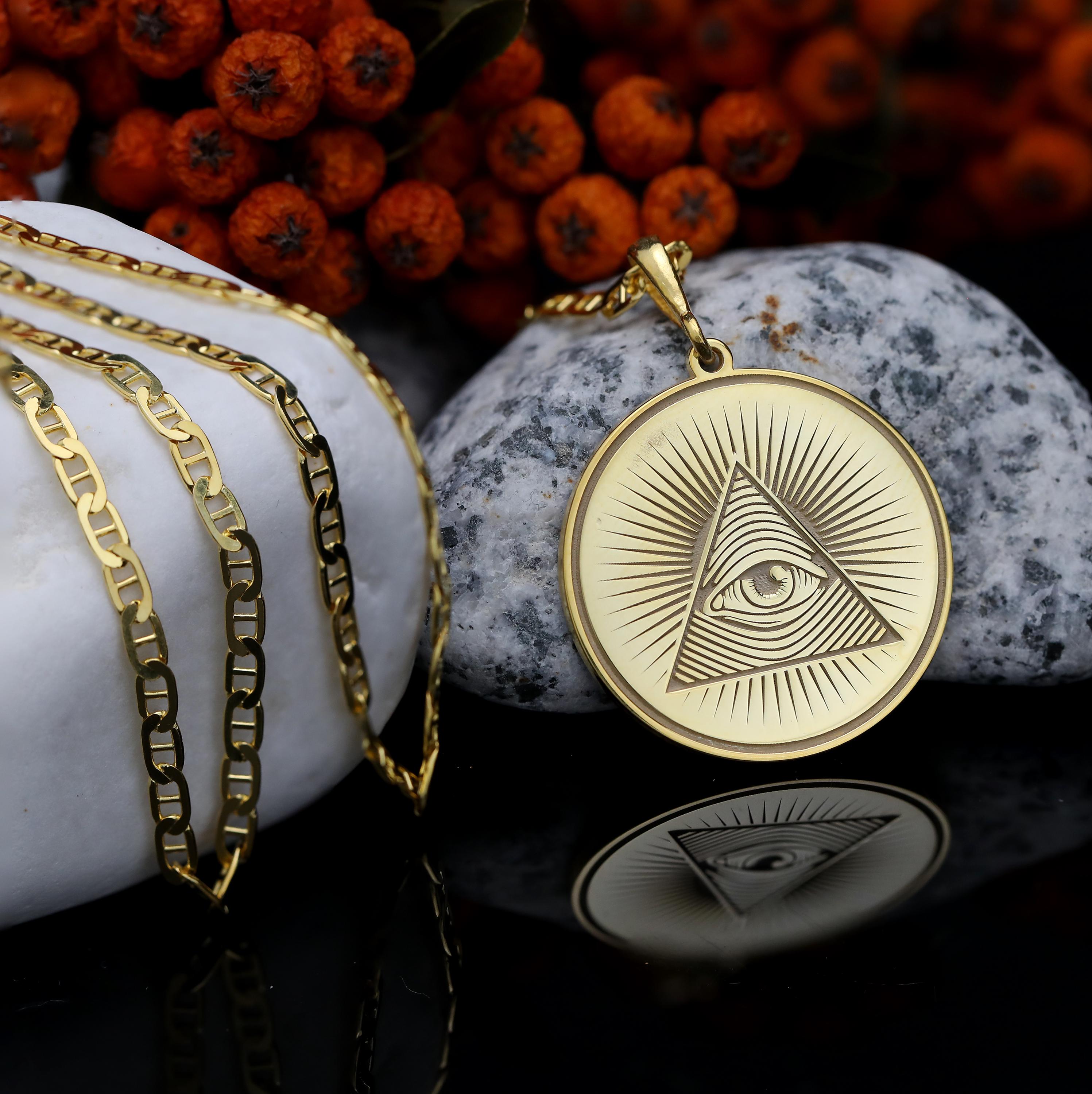 オールシーイングアイネックレス：14Kゴールド、スターリングシルバーのプロビデンスの目ペンダント - Etsy 日本