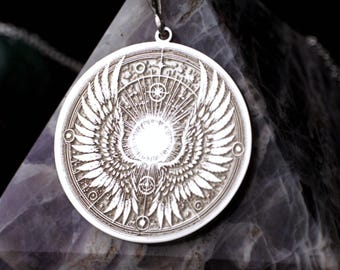 Guardian Angel Necklace, Archangel Protection Pendant, Sterling Silver or Gold Spiritual Talisman