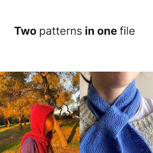 Anleitung Kapuzenschal Strickmuster: Anfängerfreundlich + Taschenschal (Digital Download)
