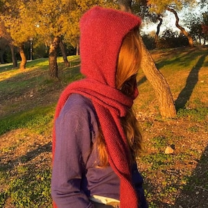 Cozy Hooded Scarf Knitting Pattern Hand-Knitted Scarf with Hood + Cozy Small Scarf Knitting Pattern Beginner-Friendly with YouTube Tutorials