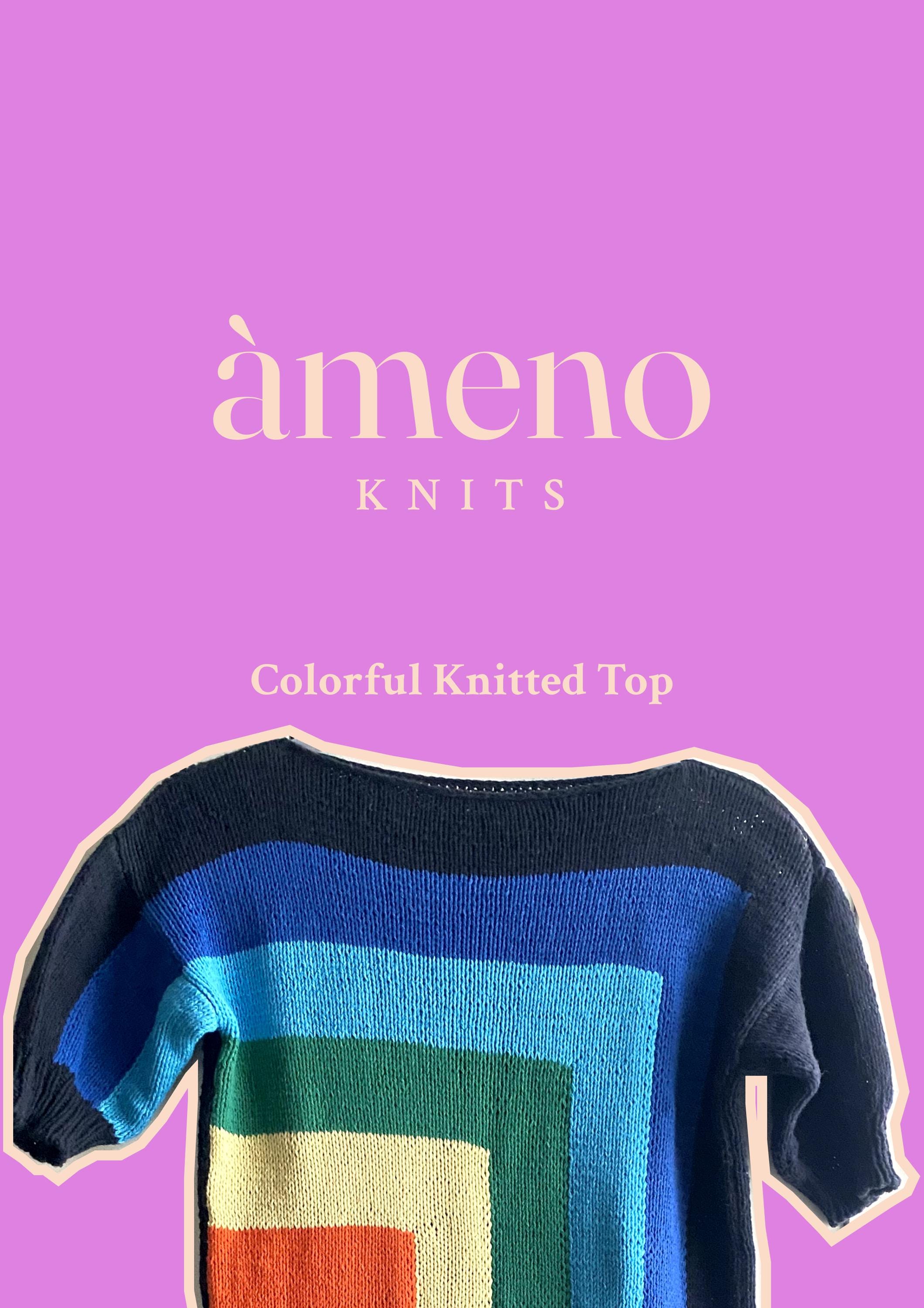 Colorful Knit Top Pattern: Geometric Sleeveless Design (XS-XL