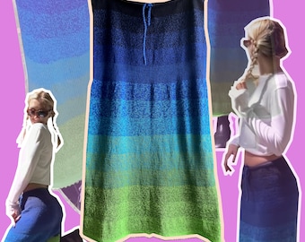 Long Knit Skirt Pattern – Summer Flowing Skirt, XS-XL (PDF Pattern)