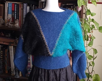 Gorgeous Vintage Mohair Sweater in Amazing Shades of Blue by Diana