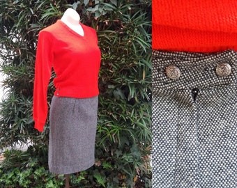 Study Buddy Vintage Wool Pencil Skirt by Ardee Sportswear