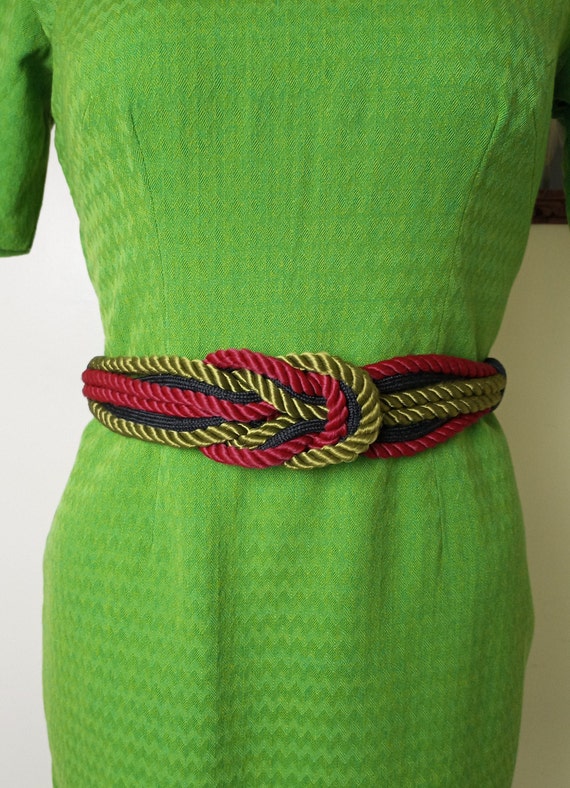 Vintage Braided Art Belt by Leather Shop - image 2