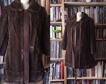 Vintage Adolph Schuman for Lilli Ann 60's Suede & Faux Fur Coat