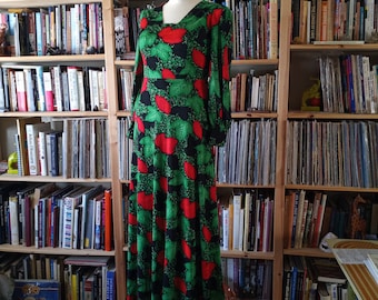 Holiday Colors Vintage 70's Maxi Dress