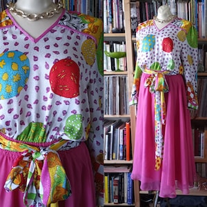 Super Fabulous Diane Freis Pink Georgette 80s Dress