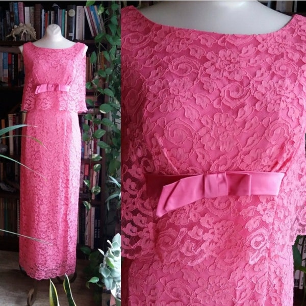 Lovely in Lace Vintage 60s Formal Sheath Gown