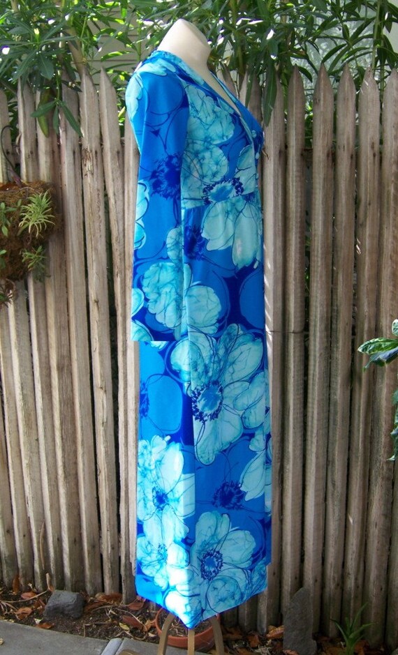 Island Blues Vintage 60's Floral Maxi Dress by Mo… - image 3