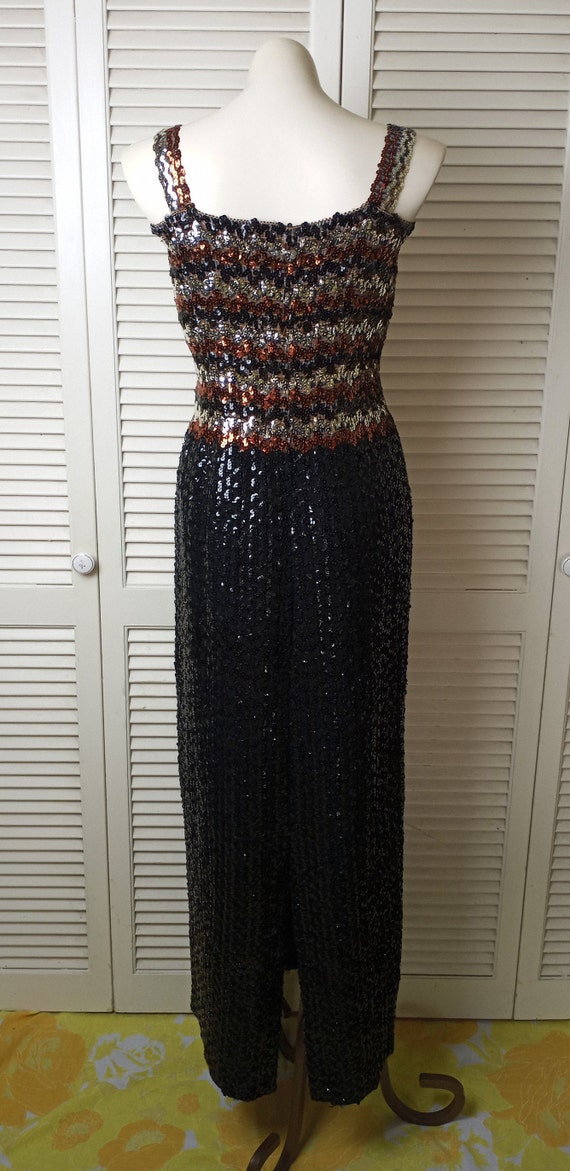 Dancing Queen Vintage Fully Sequined Disco Maxi b… - image 7