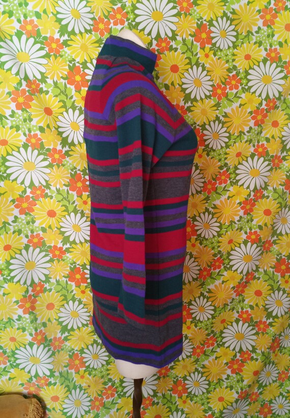 Vintage Striped 1960's Micro Mini Dress with Mock… - image 6