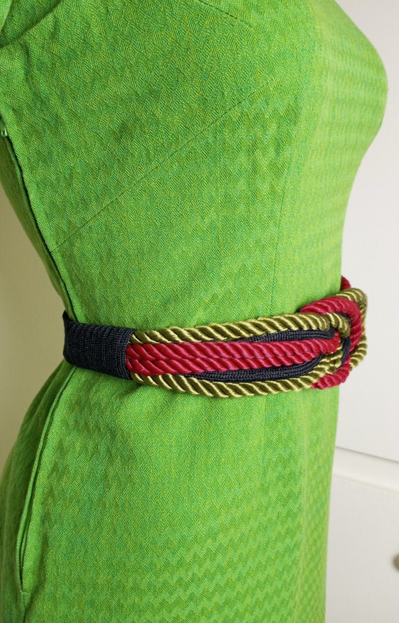 Vintage Braided Art Belt by Leather Shop - image 4