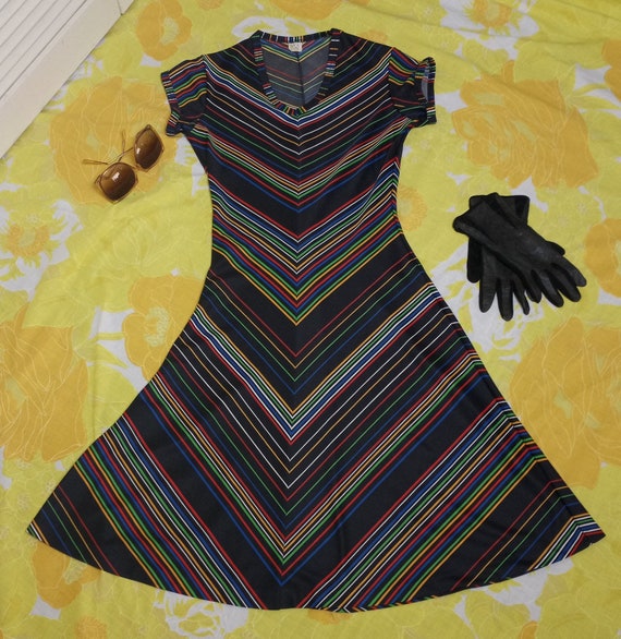 Rainbow Connection Vintage 1970s Dancing Dress