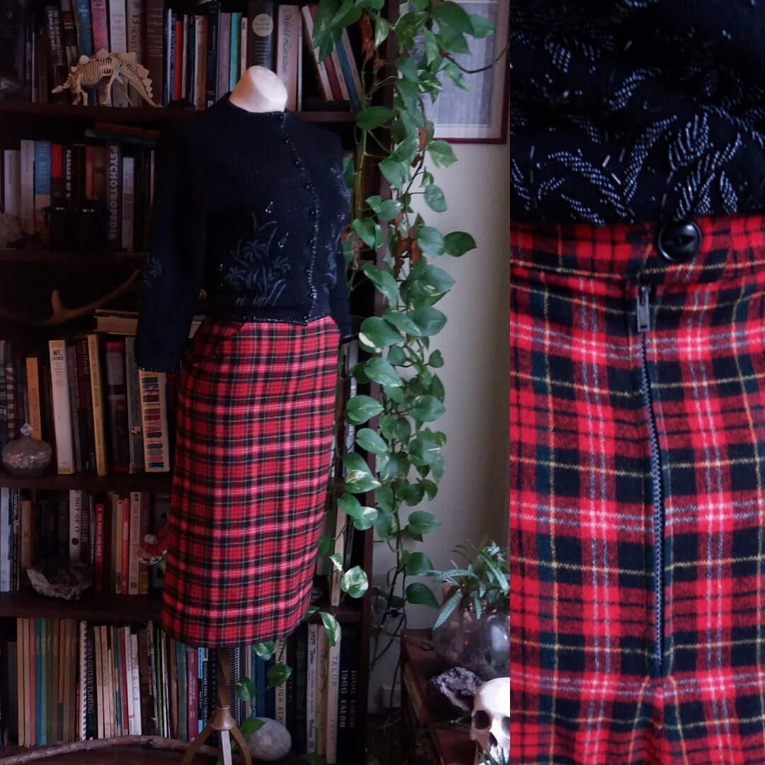 Highland Journey Vintage Wool Tartan Skirt Etsy