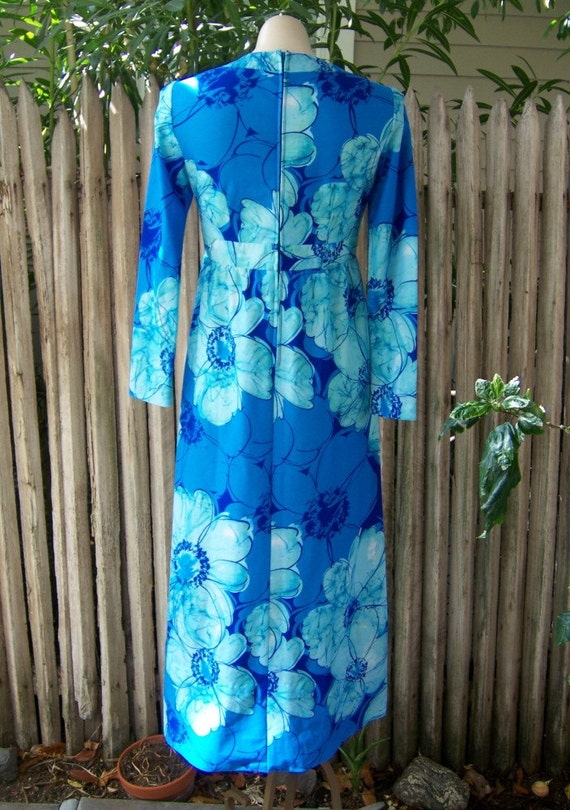 Island Blues Vintage 60's Floral Maxi Dress by Mo… - image 4