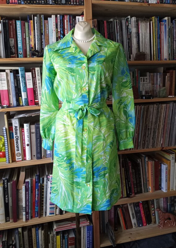 Easy Being Green Light & Bright Vintage Day Dress - image 2
