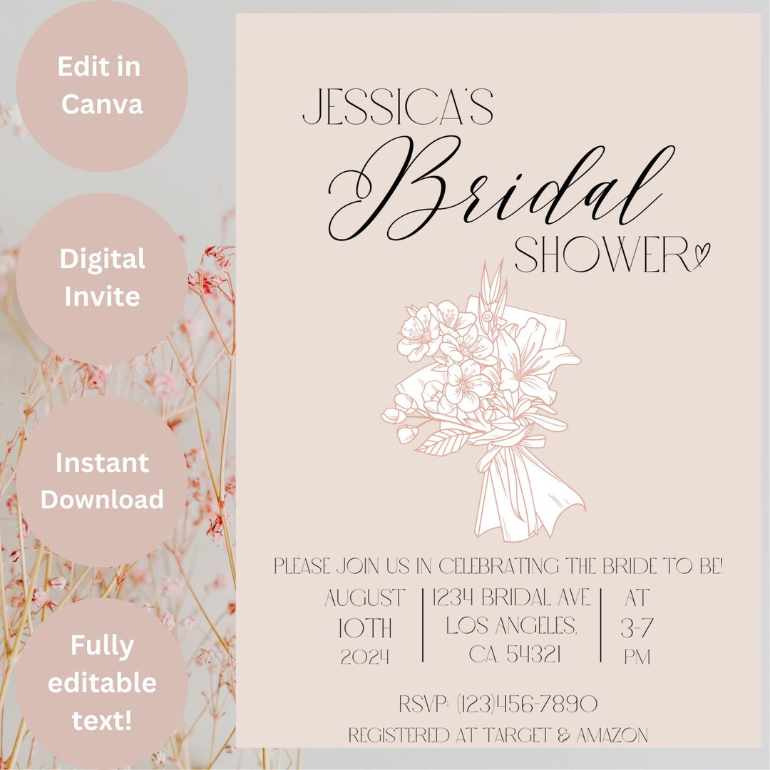 Bridal Shower Digital Invite - Etsy