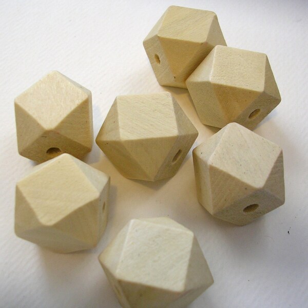 Geometric Faceted Cube Wooden Beads SALE (WB52A) 50 Unfinished Unpainted Light Wood Geometric Beads 20mm UNSORTED May contain Imperfect Bead
