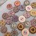 Boho Wooden Buttons 20 or 100 qtyFancy Painted 3/4' Diameter Wood Buttons Assorted Styles and Colors Sewing Crafts Scrapbook Supplies (B120) 