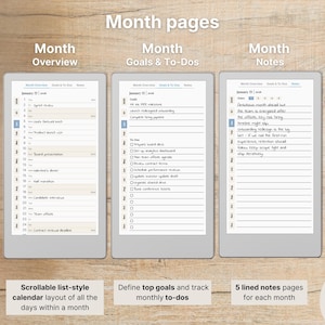 Premium Daily Planner for reMarkable Paper Pro Move, 2026, 2027, DailyMove Pro, Year Quarter Month Week Day, Sunday-Monday, Left-Right image 8