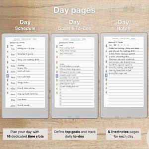 Premium Daily Planner for reMarkable Paper Pro Move, 2026, 2027, DailyMove Pro, Year Quarter Month Week Day, Sunday-Monday, Left-Right image 10