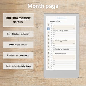 Daily Journal for reMarkable Paper Pro Move, 2026, 2027, 2028, Gratitude, Reflection, Mindfulness, Notebook, Sunday-Monday Start, Left-Right image 5