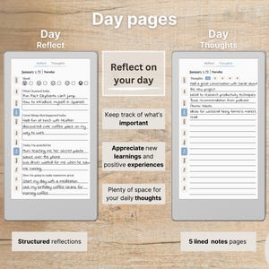 Daily Journal for reMarkable Paper Pro Move, 2026, 2027, 2028, Gratitude, Reflection, Mindfulness, Notebook, Sunday-Monday Start, Left-Right image 6