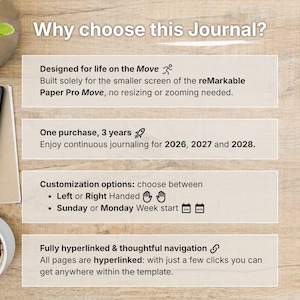 Daily Journal for reMarkable Paper Pro Move, 2026, 2027, 2028, Gratitude, Reflection, Mindfulness, Notebook, Sunday-Monday Start, Left-Right image 3