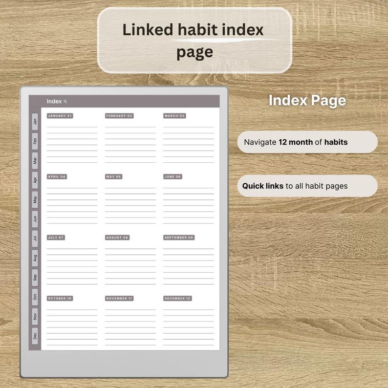 Habit Tracker for Remarkable Paper Pro Daily, Weekly, Monthly Habits ...