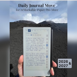 Daily Journal for reMarkable Paper Pro Move, 2026, 2027, Daily Notebook, Gratitude, Reflection, Mindfulness, Sunday-Monday, Left-Right