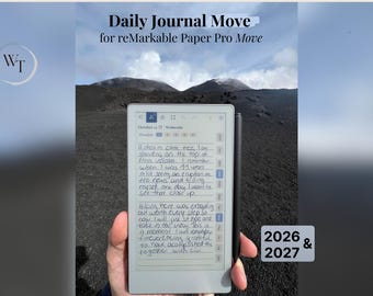 Daily Journal for reMarkable Paper Pro Move, 2026, 2027, Daily Notebook, Gratitude, Reflection, Mindfulness, Sunday-Monday, Left-Right