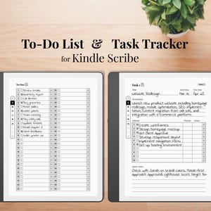 Lista de Tarefas e Rastreador de Afazeres para Kindle Scribe, lista de tarefas com 50 itens e anotações, rastreador de tarefas com 50 tarefas e 10 subtarefas por tarefa, pacote completo